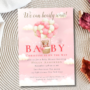 Invitación Podemos esperar a Bear Teddy Bear Chica Baby Showe