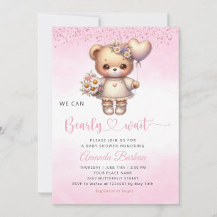 Invitación Podemos esperar a Bearwe Chica Baby Shower