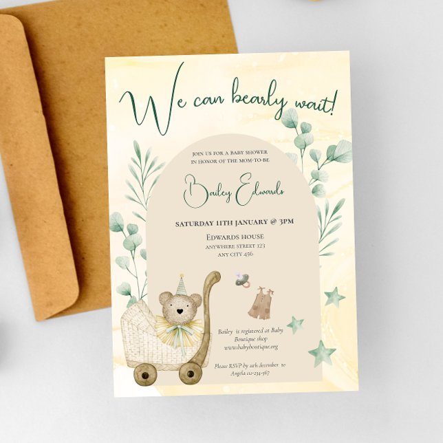 Invitación Podemos esperar a boho Género ducha neutra para be (Subido por el creador)