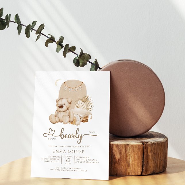 Invitación Podemos Esperar A Boho Neutral Baby Shower (Subido por el creador)