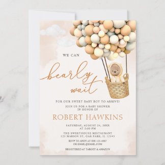 Invitación Podemos esperar a Boho Teddy Bear