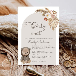 Invitación Podemos Esperar A Boho Teddy Bear Baby Shower