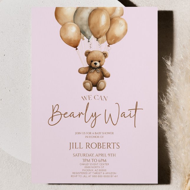 Invitación Podemos Esperar A Boho Teddy Bear Baby Shower (Subido por el creador)