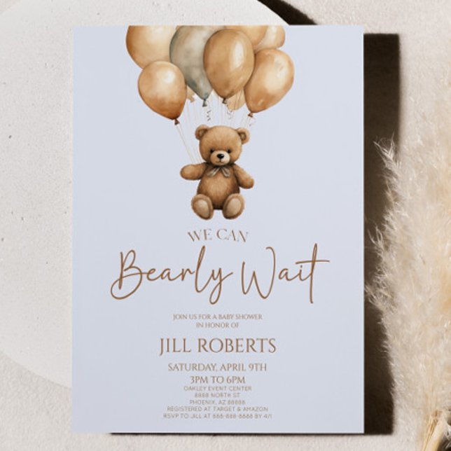 Invitación Podemos Esperar A Boho Teddy Bear Baby Shower (Subido por el creador)