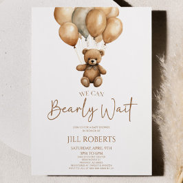 Invitación Podemos Esperar A Boho Teddy Bear Baby Shower