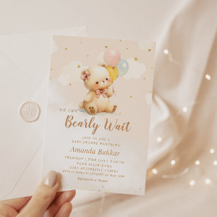 Invitación Podemos Esperar A Boho Teddy Con Baby Shower