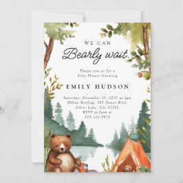 Invitación Podemos Esperar A Camping Rústico Baby Shower