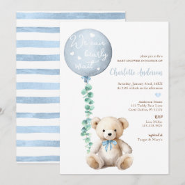 Invitación Podemos Esperar A Eucalyptus Bear Baby Shower