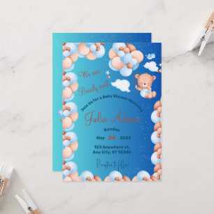 Invitación Podemos Esperar A La Baby Shower De Blue Balloon B