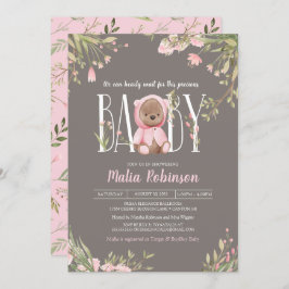 Invitación Podemos Esperar A La Baby Shower De Teddy Bear Ros