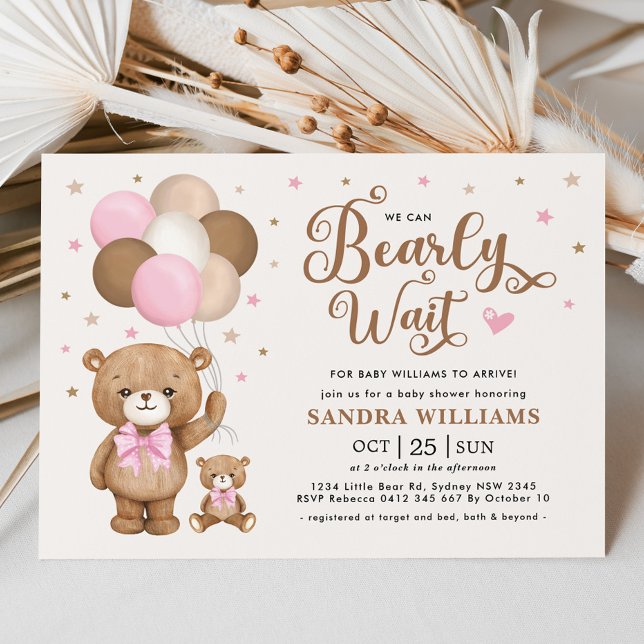 Invitación Podemos Esperar A La Baby Shower De Teddy Bear Ros (Subido por el creador)