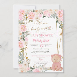 Invitación Podemos Esperar A La Baby Shower De Teddy Bear Ros