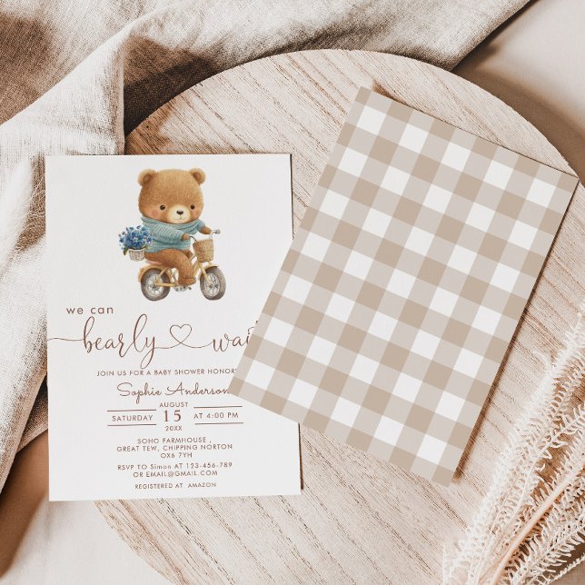 Invitación Podemos Esperar A La Bicicleta De Teddy Bear Baby  (Subido por el creador)