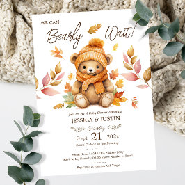 Invitación Podemos Esperar A La Caída Rosada Baby Shower
