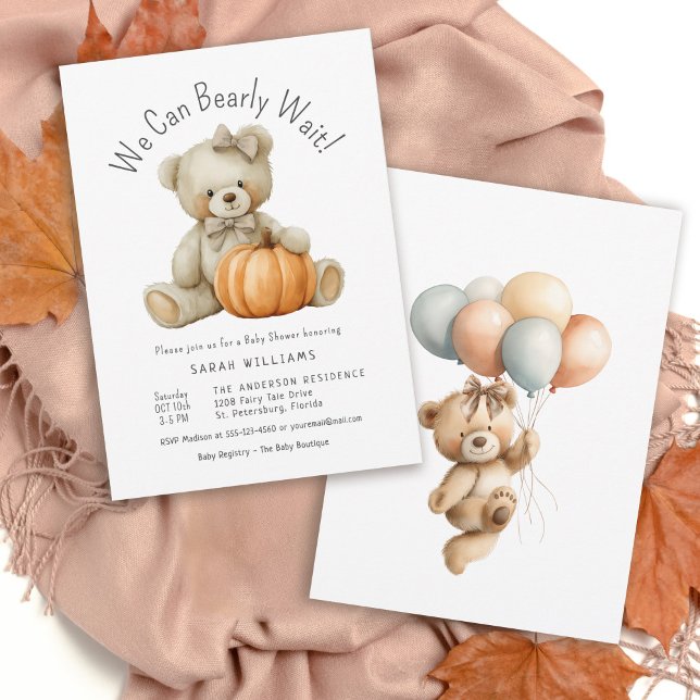 Invitación Podemos Esperar A La Chica De La Calabaza Cuta Bab (Available in both printed and instant download digital formats.)
