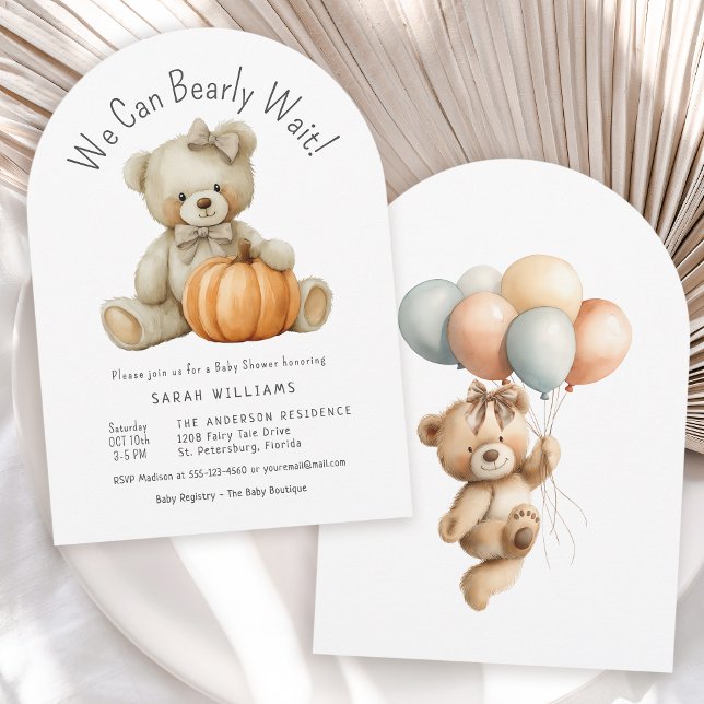 Invitación Podemos Esperar A La Chica De La Calabaza Cuta Bab (Available in both printed and instant download digital formats.)