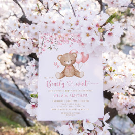 Invitación Podemos Esperar A La Chica Teddy Bear Baby Shower