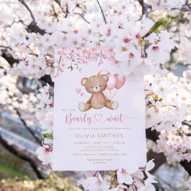 Invitación Podemos Esperar A La Chica Teddy Bear Baby Shower (Subido por el creador)