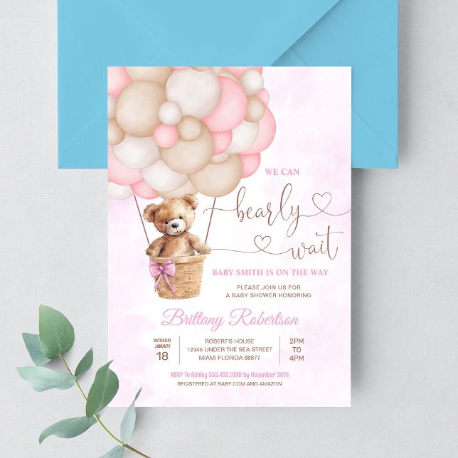 Invitación Podemos Esperar A La Chica Teddy Bear Baby Shower (Subido por el creador)