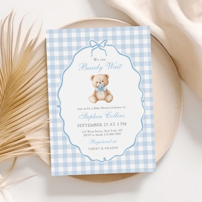 Invitación Podemos Esperar A La Elegante Baby Shower De Teddy (Subido por el creador)