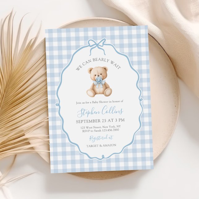 Invitación Podemos Esperar A La Elegante Baby Shower De Teddy (Subido por el creador)