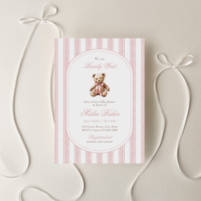 Invitación Podemos Esperar A La Elegante Baby Shower De Teddy (Subido por el creador)