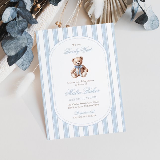 Invitación Podemos Esperar A La Elegante Baby Shower De Teddy (Subido por el creador)