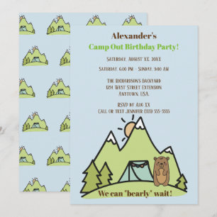 Invitación Podemos Esperar A La Fiesta De Cumpleaños Del Camp