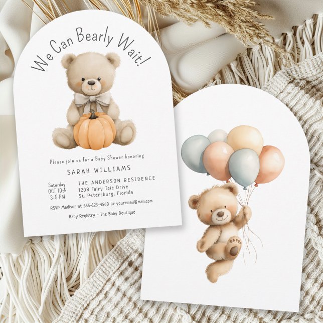 Invitación Podemos Esperar A La Pequeña Calabaza Baby Shower (Available in both printed and instant download digital formats.)