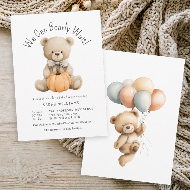 Invitación Podemos Esperar A La Pequeña Calabaza Baby Shower (Available in both printed and instant download digital formats.)