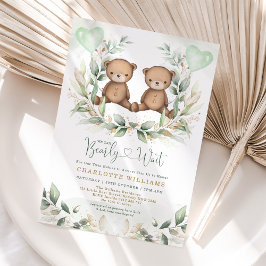 Invitación Podemos Esperar A Los Gemelos Teddy Bear Baby Show