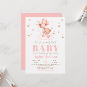Invitación Podemos esperar a los globos Chica Baby Shower