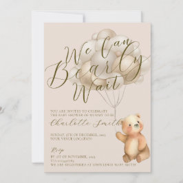 Invitación Podemos Esperar A Los Globos De Oso De Teddy Baby