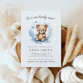Invitación Podemos Esperar A Pastel Blue Baby Shower