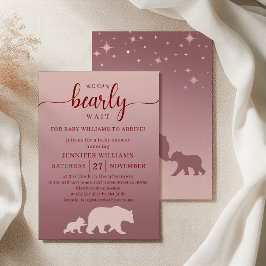Invitación Podemos Esperar A Que Baby Shower Pink Ombre Woodl