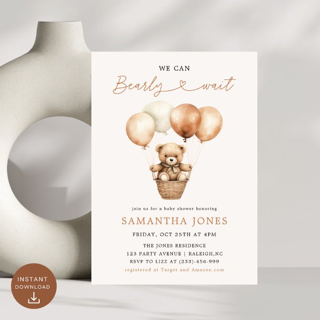 Invitación Podemos esperar a que Baby Shower sea neutral desd (Subido por el creador)