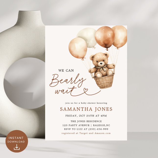 Invitación Podemos esperar a que Baby Shower sea neutral desd (Subido por el creador)