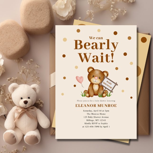Invitación Podemos esperar a que Baby Shower sea neutral desd (Subido por el creador)