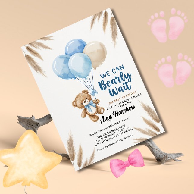 Invitación Podemos esperar a que Baby Shower sea neutral desd (Subido por el creador)