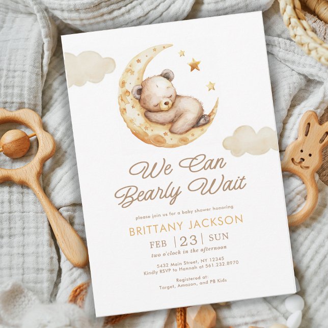 Invitación Podemos esperar a que Baby Shower sea neutral desd (Subido por el creador)