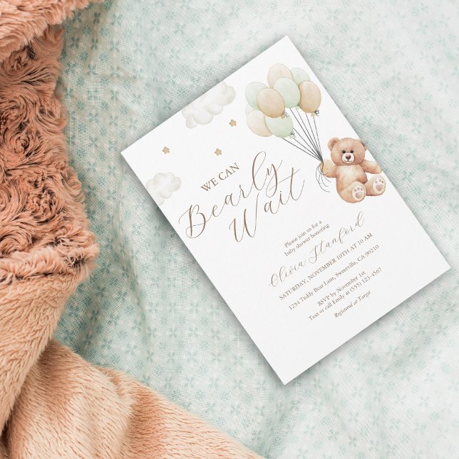 Invitación Podemos esperar a que Baby Shower sea neutral desd (Subido por el creador)