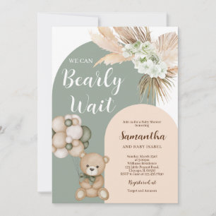 Invitación Podemos esperar a que Baby Shower sea neutral desd