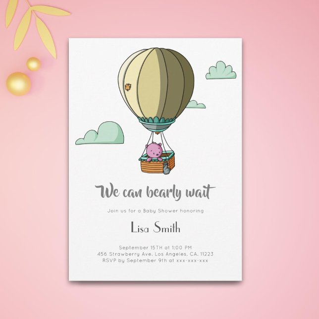 Invitación Podemos esperar a que Chica Pink Baby Shower (Subido por el creador)