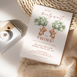 Invitación Podemos esperar a que dos gemelos salgan el Baby S