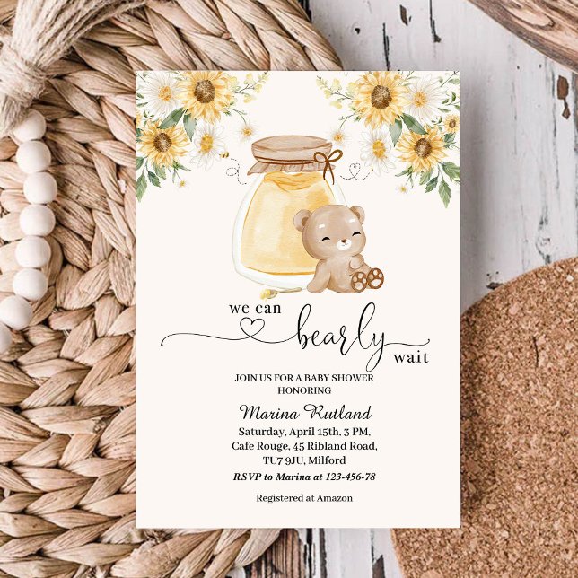 Invitación Podemos Esperar A Que El Bear De Miel Baby Shower (Subido por el creador)