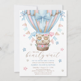 Invitación Podemos esperar a que el Chica Twin Baby Shower