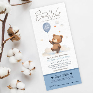 Invitación Podemos esperar a que el chico Baby Shower haga ri