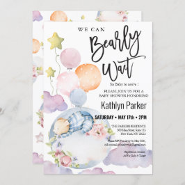 Invitación Podemos Esperar A Que El Niño Teddy Bear Baby Show