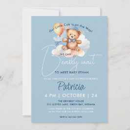 Invitación Podemos Esperar A Que El Niño Teddy Bear Baby Show