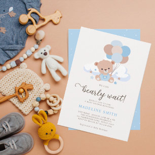 Invitación Podemos Esperar A Que El Niño Teddy Bear Baby Show